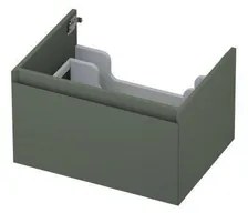 INK Wastafelonderkast - 60x45x35cm - 1 lade - greeploos - 45 graden afwerking rondom - MDF lak Mat beton groen 1240107