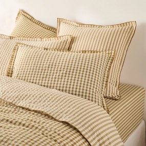 Katoenen seersucker kussensloop, Cottage absinthe