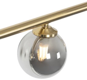 Eettafel / Eetkamer Moderne hanglamp goud 100 cm 5-lichts met smoke glas - Athens Landelijk G9 Binnenverlichting Lamp