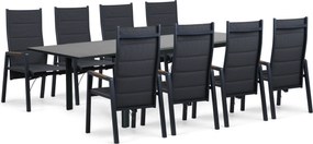 Tuinset 8 personen 200 cm Aluminium Grijs Lifestyle Garden Furniture Essence/Tivario