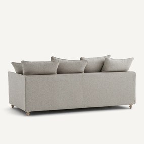 3-zits slaapbank van gestructureerde viscose en linnen, LAZARE