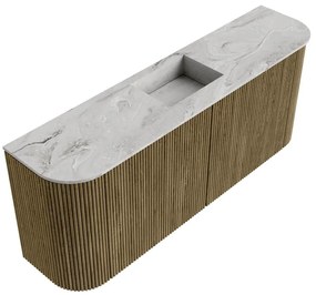 Mondiaz Joya DLux 105cm toiletmeubel ronding links/rechts dusk met wastafel faye midden 1 kraangat glace