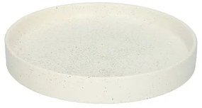 Kaarsschotel, keramiek, mat wit gespikkeld, Ø 15,2 cm