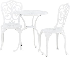 The Outsider Balkonset-Noor-3-Delig-Wit-Aluminium-Ronde-Tafel-60cm-The-Outsider