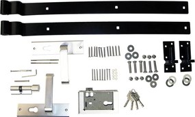 Tweedekans - Tuindeur composiet Bari antraciet met blank aluminium frame incl. beslag (90 x 180 cm)