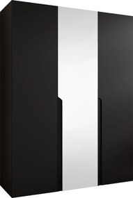 Kledingkast Hartford 585, Zwart, 202x150x52cm, 104.8 kg, Kledingkast deuren: Met scharnieren