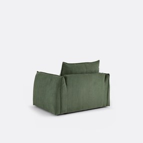 Rechte, uitklapbare fauteuil, 1-zits, van fijn geribd fluweel, TIKI