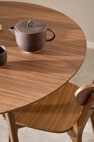 ROXY natuurlijke walnoot 90 cm - RONDE TAFEL VOOR KEUKEN/EETKAMER RETRO