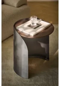 Xireisa Ronde Bijzettafel In Mangohout En Roestvrij Staal Ø45 Cm - ↑55 Cm - Sklum