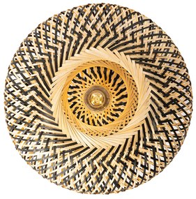Oosterse plafondlamp zwart bamboe 40 cm - Ostrava