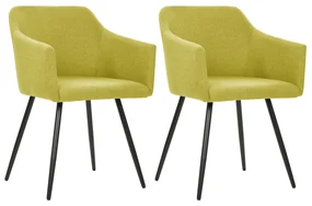 vidaXL Eetkamerstoelen 2 st stof groen