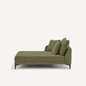 Longchair in stone-kleurig fluweel, MODERNISTE, ontwerp van Emmanuel Gallina