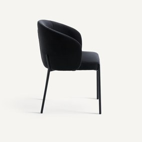 Tafelstoel van metaal en fluweel, Kinna