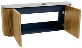 Mondiaz Joya DLux 105cm toiletmeubel ronding links/rechts oak met wastafel faye midden 1 kraangat glace