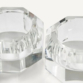 Set van 4 kandelaars van geslepen glas, MARLENE