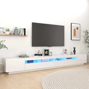 vidaXL Tv-meubel met LED-verlichting 300x35x40 cm hoogglans wit
