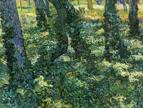 Kunstdruk Undergrowth (Vintage Landscape) - Vincent van Gogh, (40 x 30 cm)