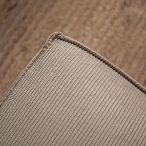 Beige Rib Bank Met Chaise Longue Rechts
