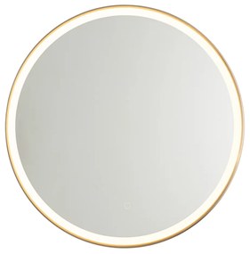 Badkamerspiegel rosé goud 70 cm incl. LED 3-staps dimbaar met touch rond - Miral