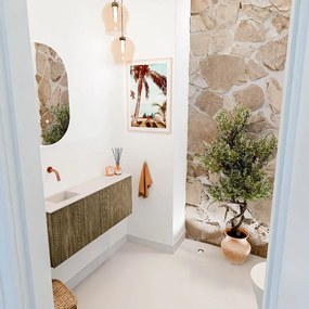 Mondiaz Joya DLux 100cm toiletmeubel dusk met wastafel faye links zonder kraangat meli