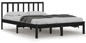 vidaXL Bedframe massief grenenhout zwart 120x190 cm 4FT Small Double