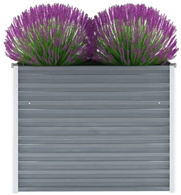 vidaXL Plantenbak verhoogd 100x40x77 cm gegalvaniseerd staal grijs