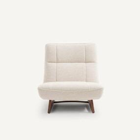 Fauteuil met notenhout en bouclé, Lafar