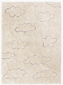Handgeweven kindervloerkleed Clouds met hoog-laag effect, wasbaar