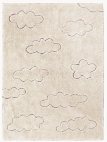 Handgeweven kindervloerkleed Clouds met hoog-laag effect, wasbaar