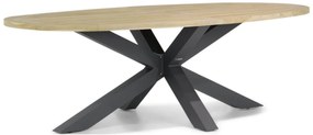 Dining Tuintafel ovaal 240 x 120 cm Teak Old teak greywash Brookline