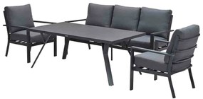 Garden Impressions Senja lounge dining set stoel-bank 4-delig mystic grey
