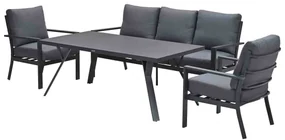 Garden Impressions Senja lounge dining set stoel-bank 4-delig mystic grey