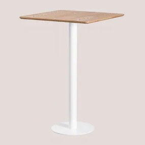 Vierkante Hoge Barkruk Van Essenfineer Frappe ↔︎ 70 Cm & Wit - Sklum