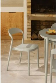 Set Van 4 Stapelbare Tuinstoelen Van Polypropyleen Brenza Groen – Khaki - Sklum