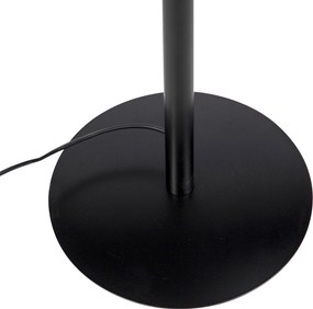 Vloerlamp zwart met velours kap roze met goud 40 cm - Simplo