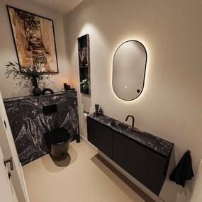 MONDIAZ TURE-DLUX 120cm toiletmeubel Urban. EDEN wastafel Lava positie midden. Met 1 kraangat. TUREDX120URBM1LAV