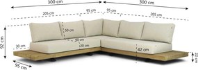 Hoek loungeset 5 personen Aluminium/Teak Old teak greywash  Santika Furniture Santika