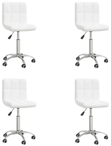 vidaXL Eetkamerstoelen draaibaar 4 st kunstleer wit