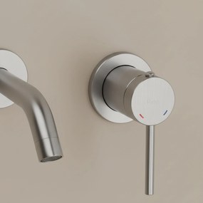 Inbouw wastafelkraan Rea Clif Brush Nickle