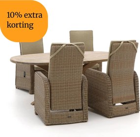 + 10% kassakorting | Diningset Intenso | 4 personen | Tuinset teakhout | 5-delig | Kees Smit Tuinmeubelen