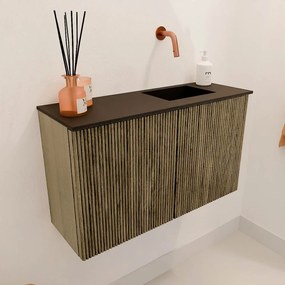 Mondiaz Joya 70cm toiletmeubel dusk met wastafel faye rechts zonder kraangat urban