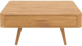 Goossens Salontafel Bjarte vierkant, hout eiken blank, stijlvol landelijk, 90 x 40 x 90 cm