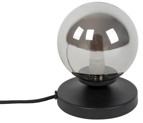 Moderne tafellamp zwart met smoke glas - Athens