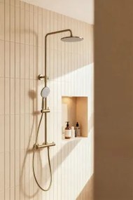 Orveta Thermostatische Douchekolom Van Messing Geborsteld Goud - Sklum