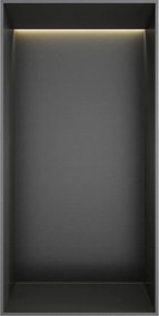 Hotbath &More frameless inbouwnis met verlichting 30x15x10cm geborsteld gunmetal PVD