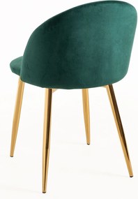 Set 4 Vint Fluwelen Golden Stoelen