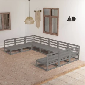 vidaXL 9-delige Loungeset massief grenenhout
