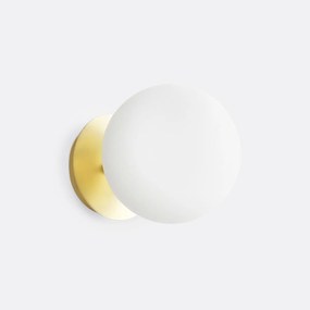 Wandlamp in messing en opaline glas, Moricio