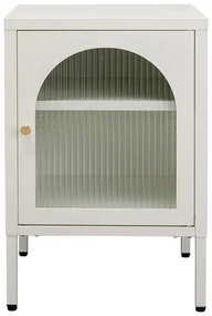 Kare Design Paros Nachtkastje Met Ribbelglas Off White - 40x35x60cm.