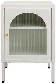 Kare Design Paros Nachtkastje Met Ribbelglas Off White - 40x35x60cm.
